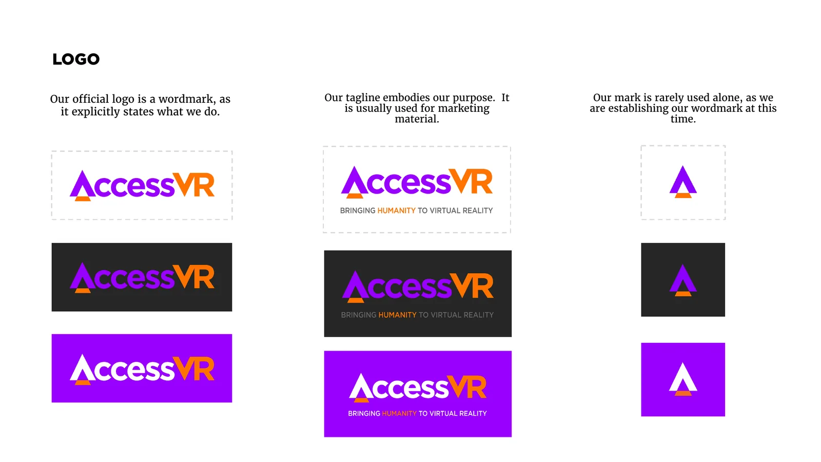 Logo lockups and the stand-alone mark.