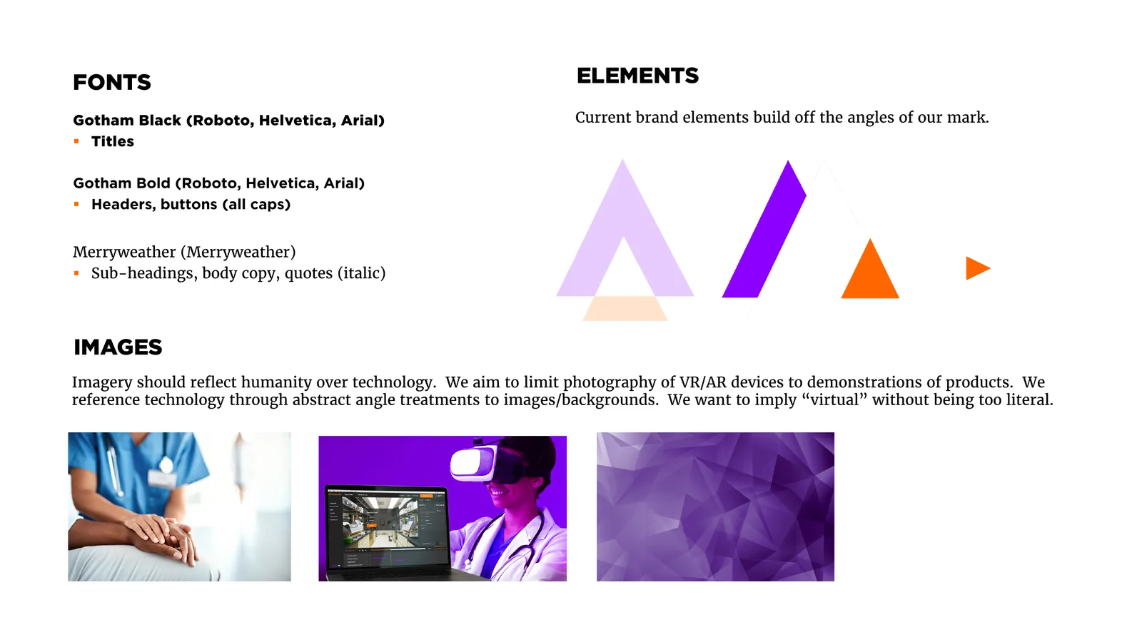 Type, brand elements and imagery.
