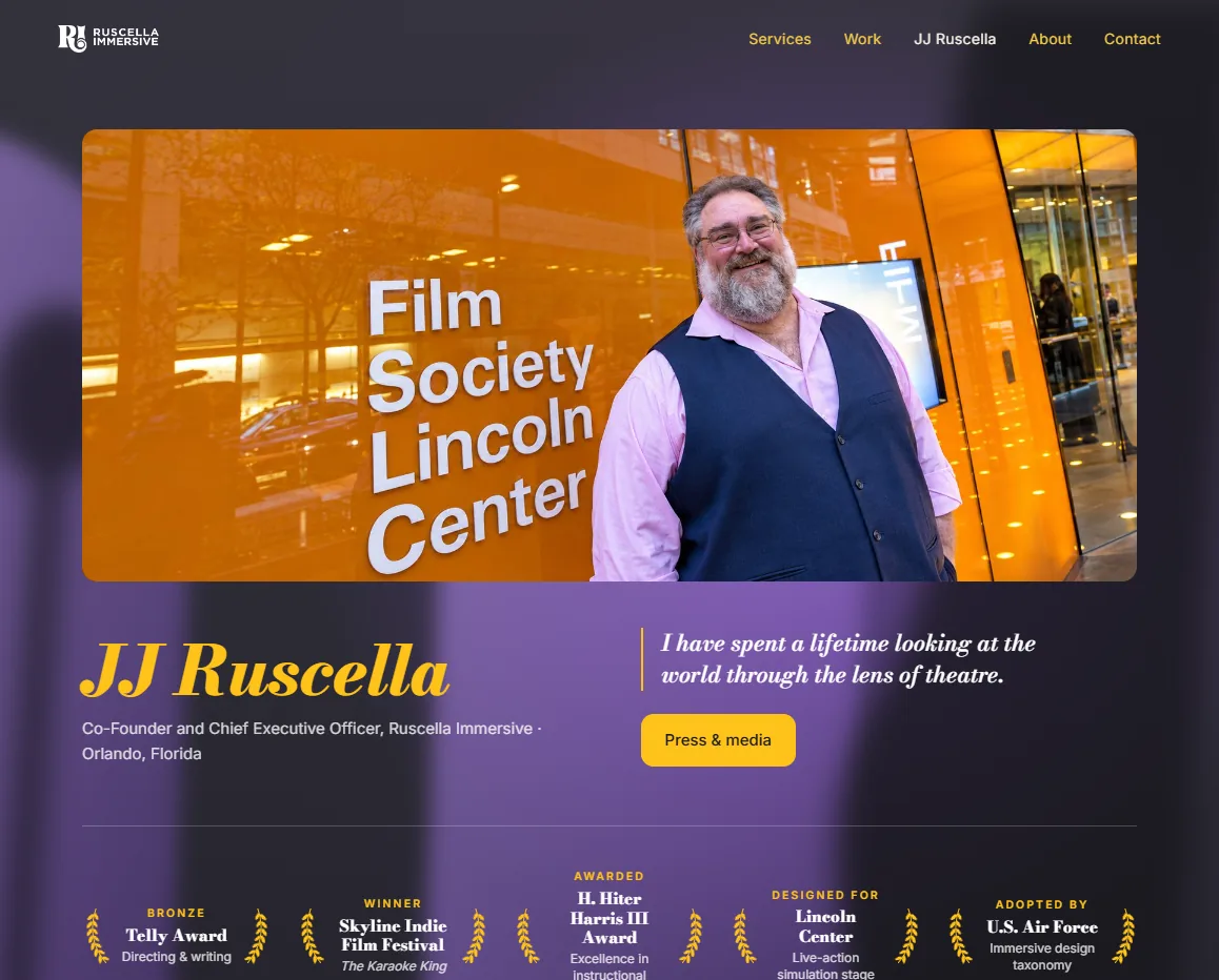 Built on JJ Ruscella’s name and a lifetime in theatre.