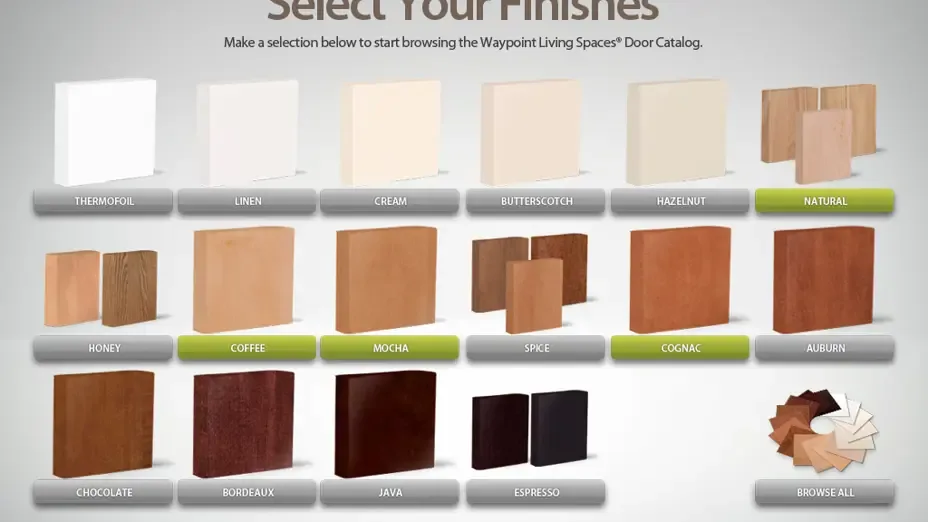 Select your finishes.